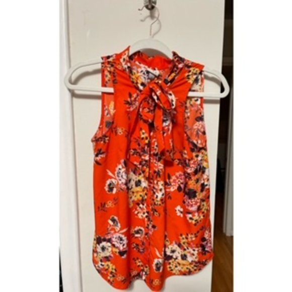 A New Day - Orange Floral Blouse - Picture 1 of 3